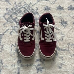 Vans Maroon Sneakers with White Accents